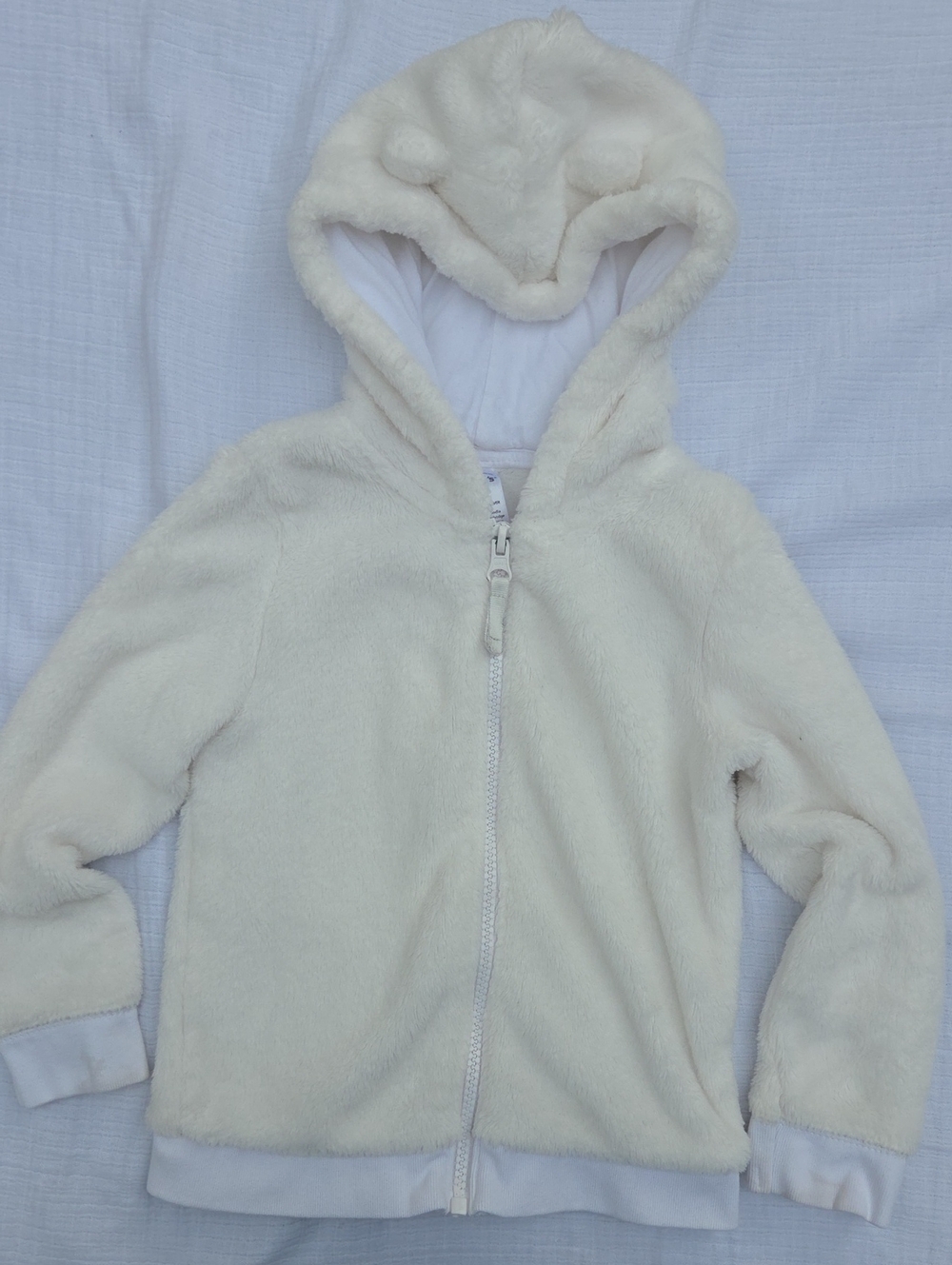 Carter's Plush Hooded Zip-Up Jacket - Cream (3T)